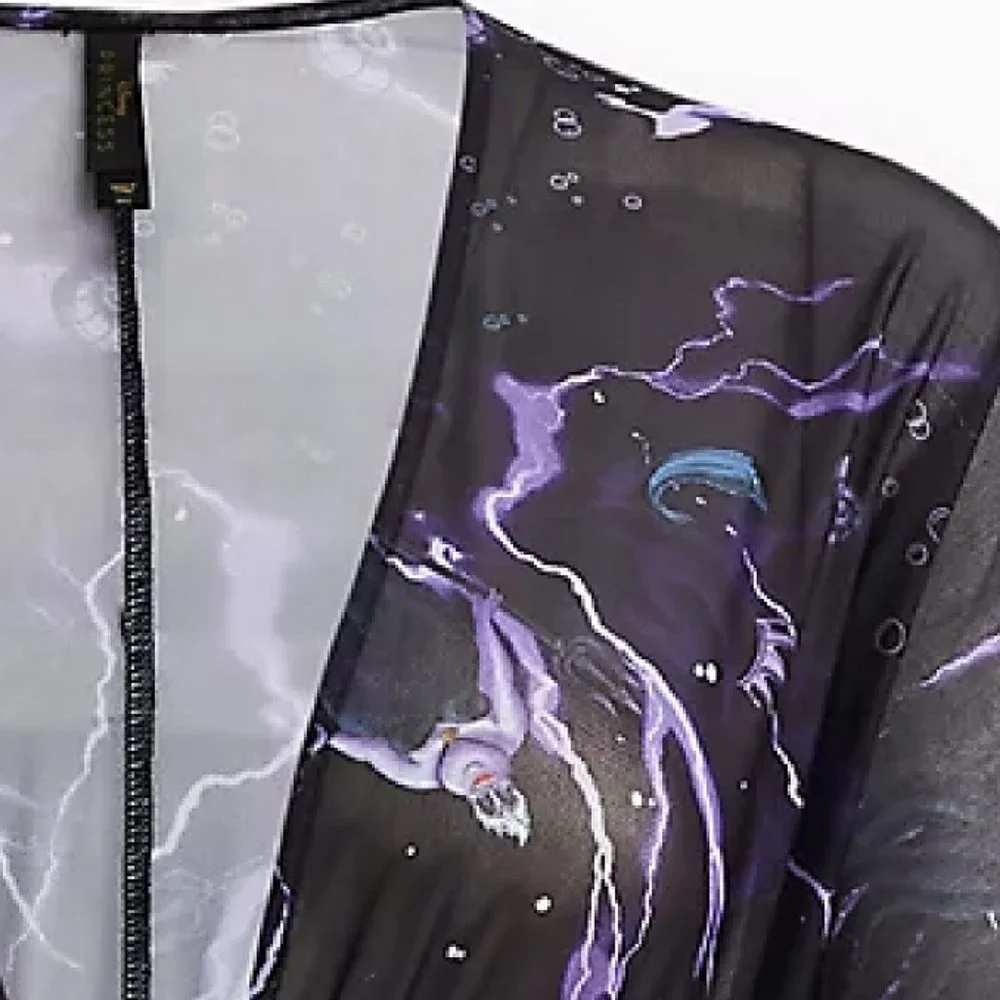 Torrid Disney The Little Mermaid Ursula Swim Kimono - Black - Picture 3 of 7